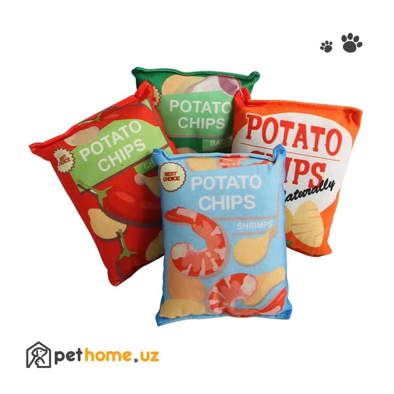 Плюшевая игрушка Картофельные чипсы Dog Sound Toy Potato Chips Design
