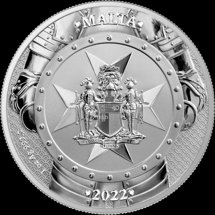 2022 1oz Малта 5 € Рицари от миналото-рицар на Малта и османски войник