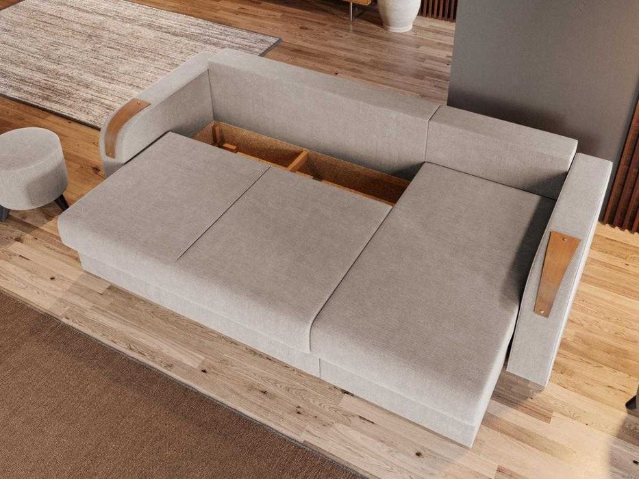 Coltar Morelia Crem + Masa Grand Stejar Auriu + 4 Scaune Grand Crem