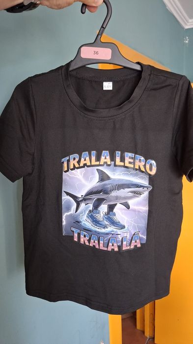Tricou negru copii Tralalero Tralala 5-6 ani