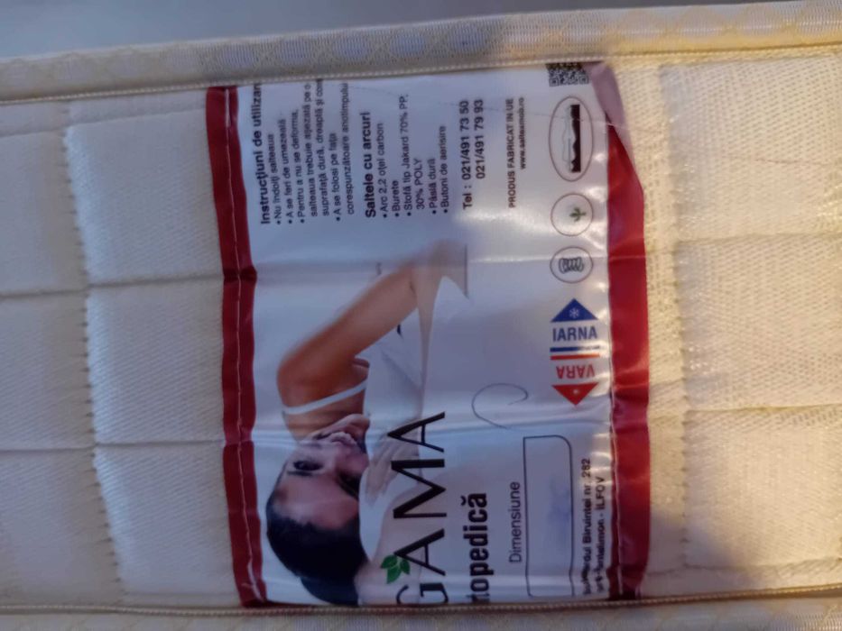 Pat pentru o persoană 205x95 + SALTEA CONFORTABILĂ 200x90