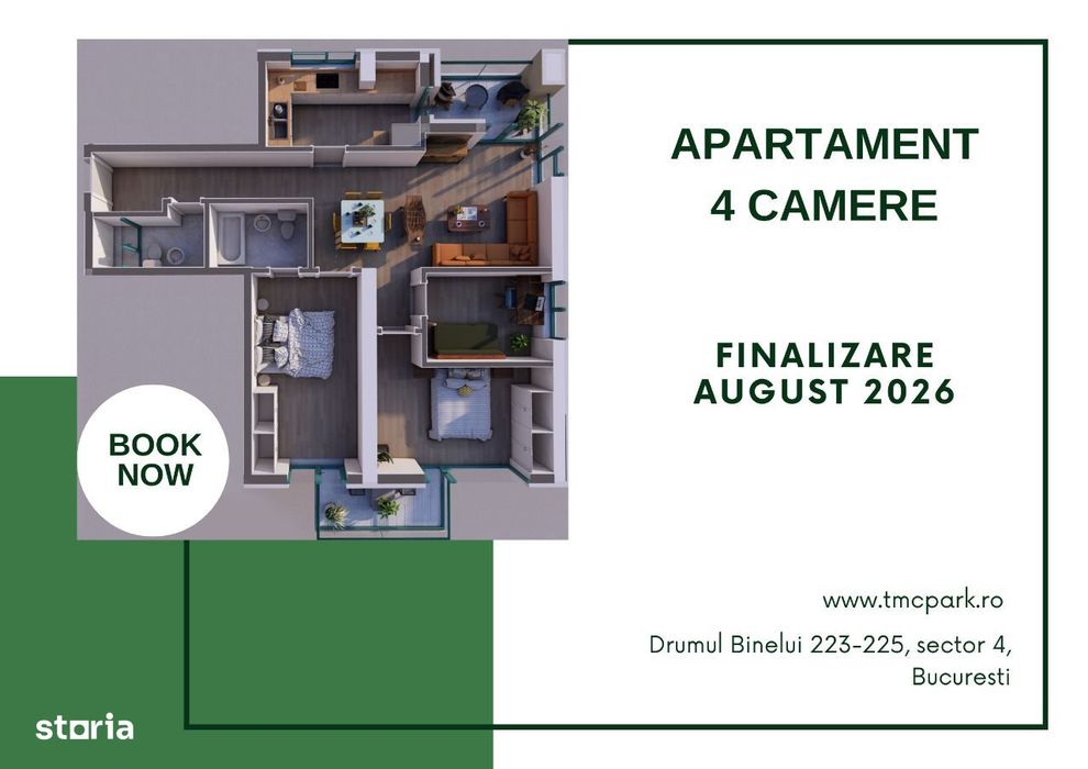 Apartament 4 camere - sector 4 - direct dezvoltator COMISION 0%