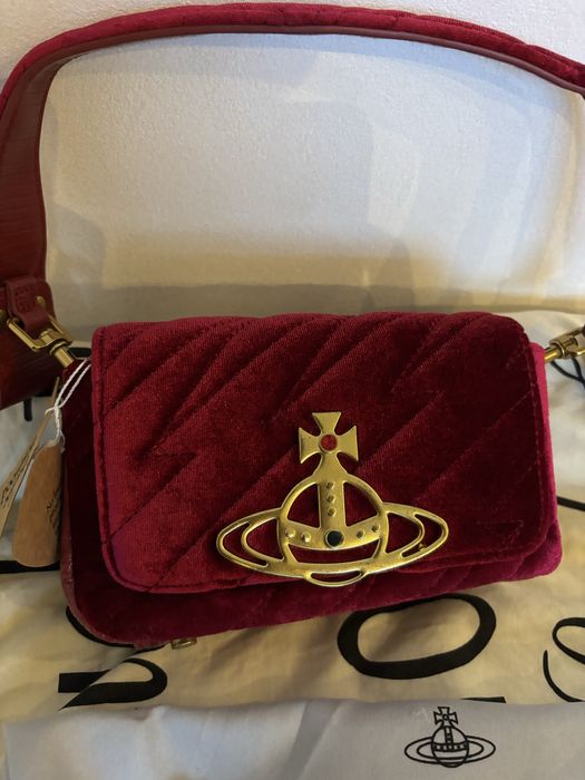 Geanta vivienne westwood red velvet
