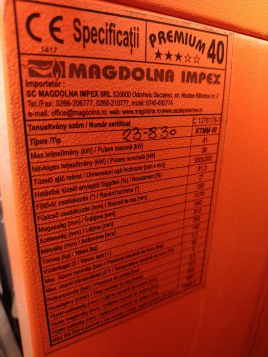 vând centrală termică pe lemne magdolna
