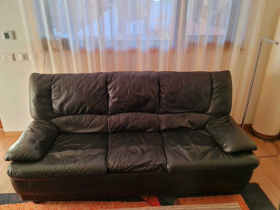 Canapea extensibilă +2 fotolii (piele naturală)