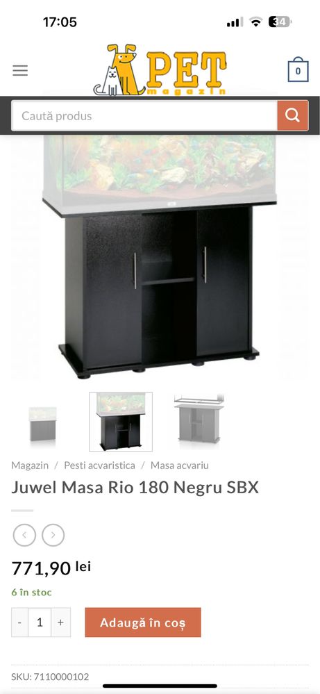 Juwel Masa Acvariu Rio 180 Negru SBX Impecebila