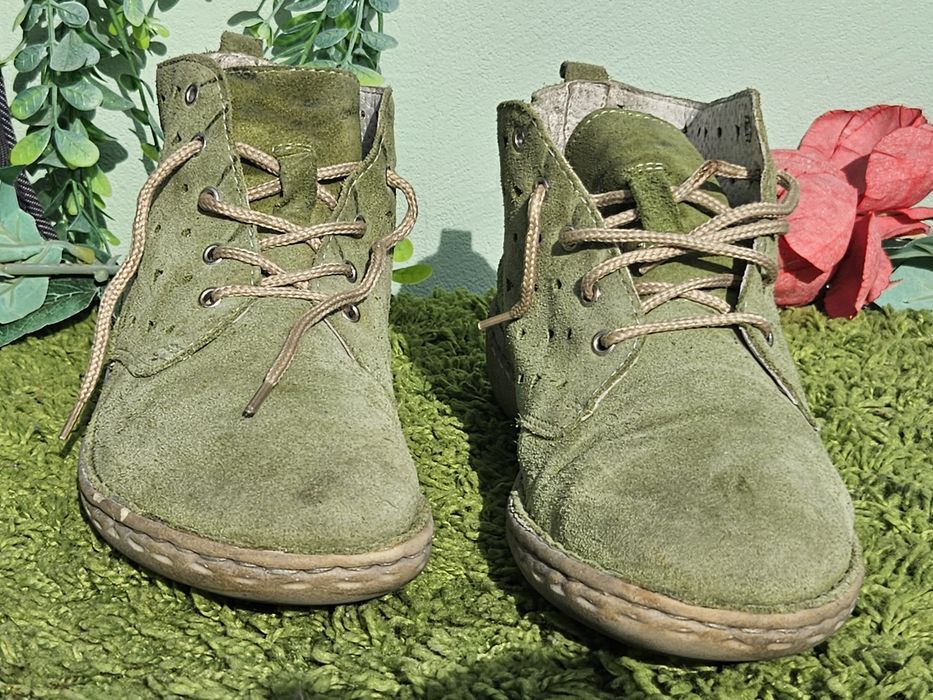 Обувки естествен велур в зелено N38