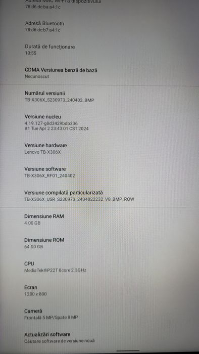 Tabletă Lenovo Tab M10 HD, 4GB, 64GB, SIM, card 64GB. Stare perfectă!