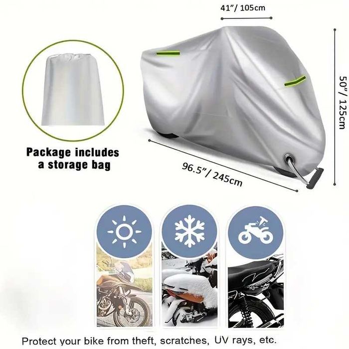 Prelata Husa argintie sau neagra moto scuter motocicleta M200x90x100cm