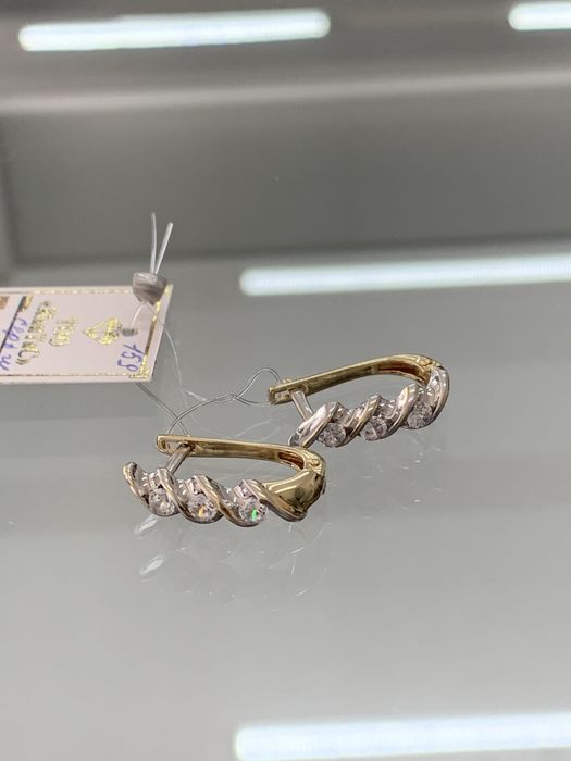 Золото серьги ЖанТаС ломбард г.Астана