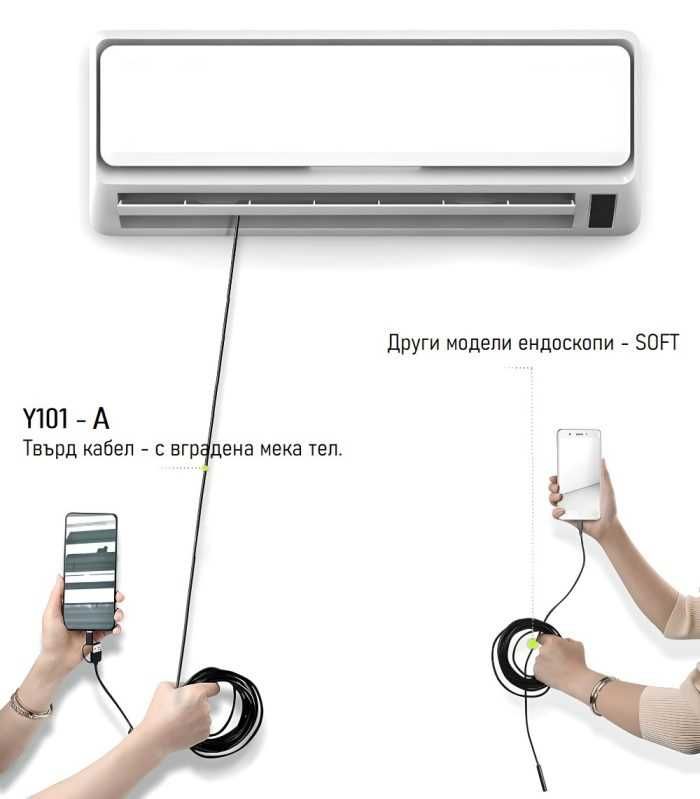 Ендоскоп камера Inskam Y101-A- USB HD 1200P 8mm | HARD | IP67