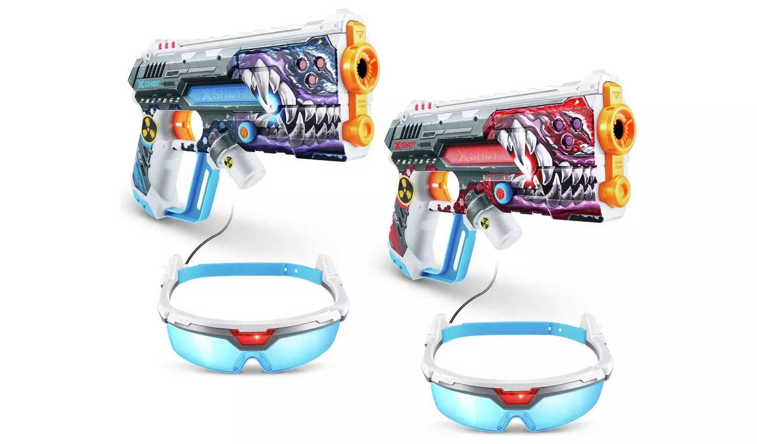 X-Shot Лазерен Бластер Пистолет 2 броя комплект с очила