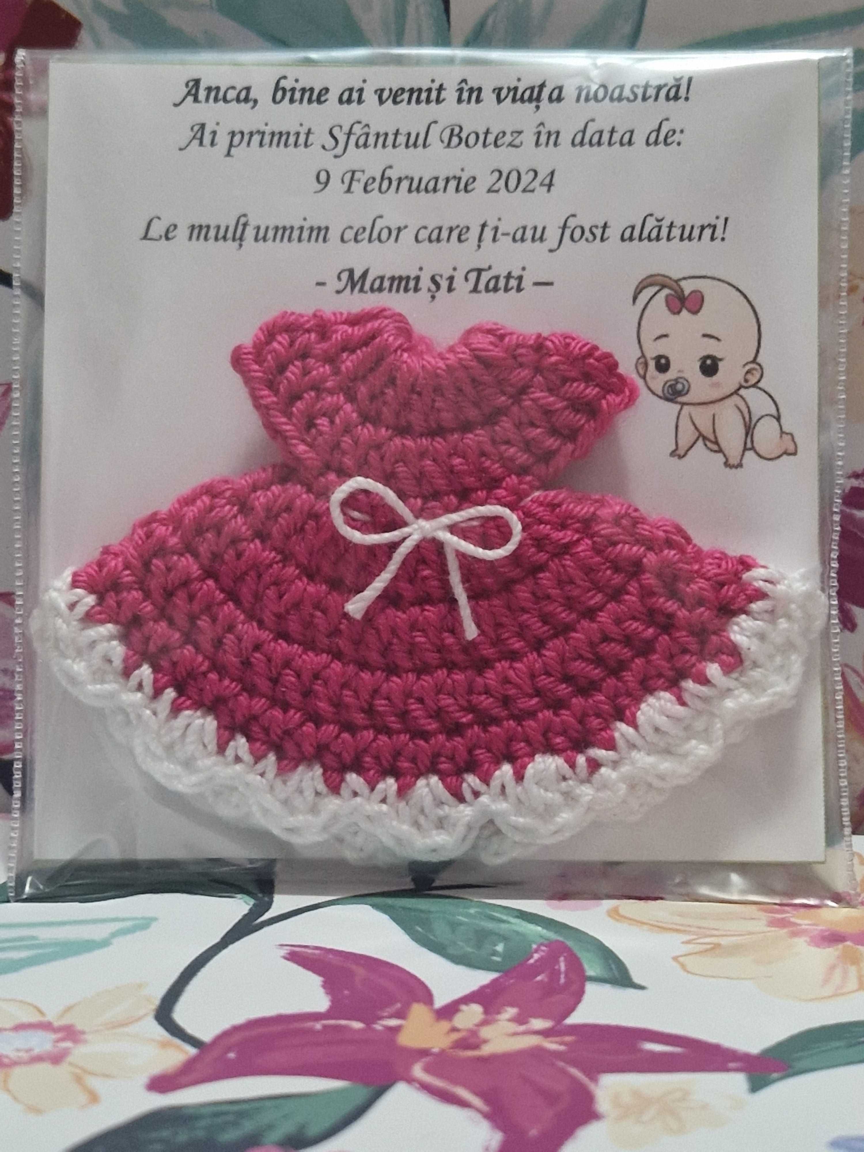 Marturii botez handmade crosetate