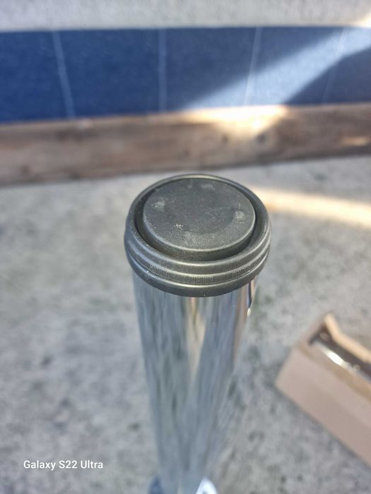 Метален крак за маса, H = 710 mm, Ø = 60 mm, лъскав хром, регулируем