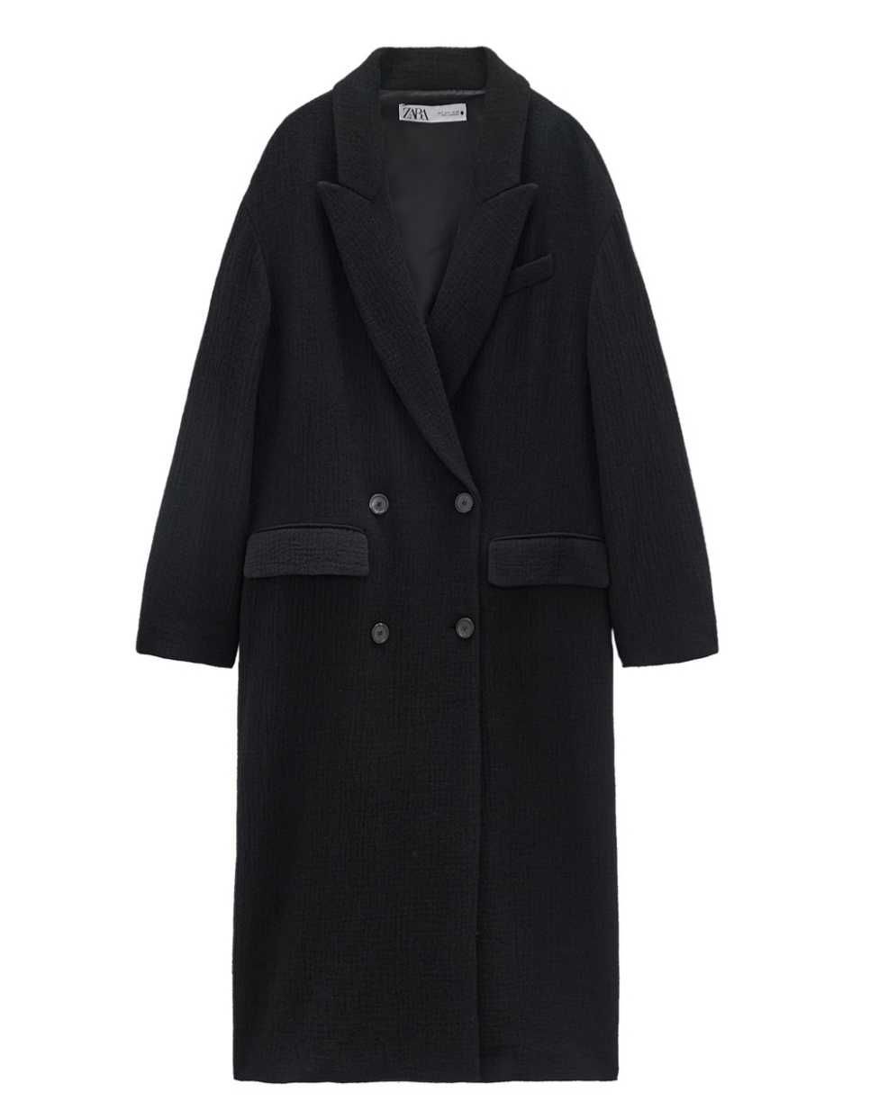 Palton nou lana Zara negru