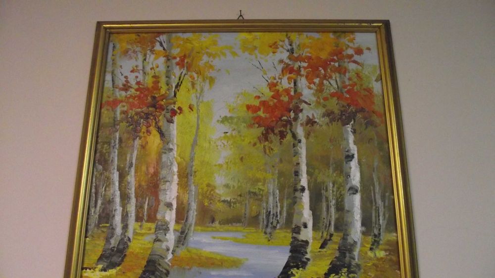 СТАРА картина - / Пейзаж - Брези /- масло - Супер -