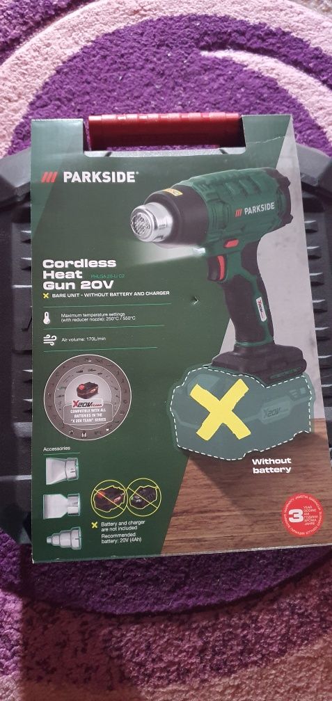 Vand suflanta aer cald parkside 20V