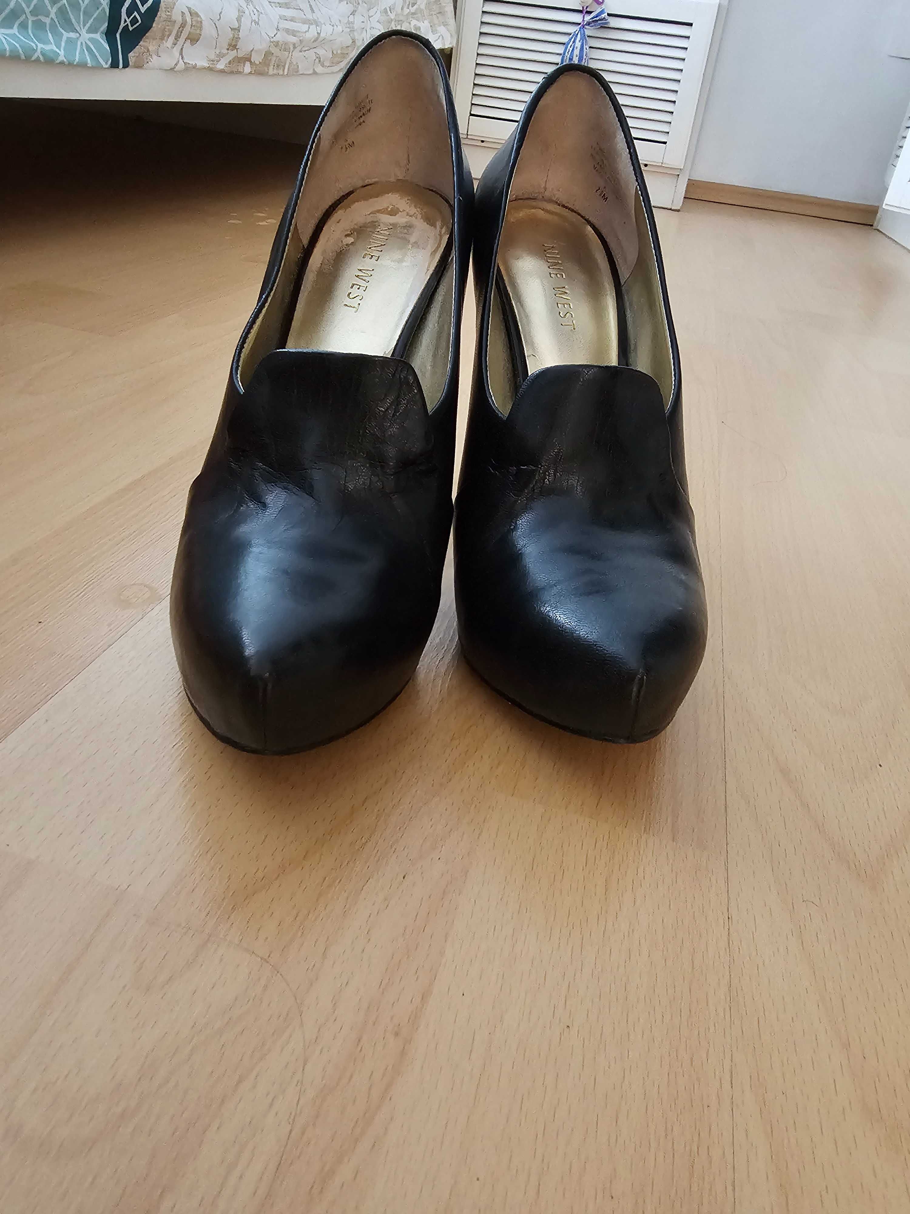 Pantofi stiletto, nine west, piele naturala, tocuri de 10 cm,