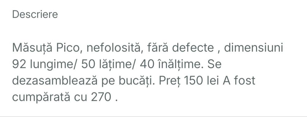 Vând măsuță Pico.