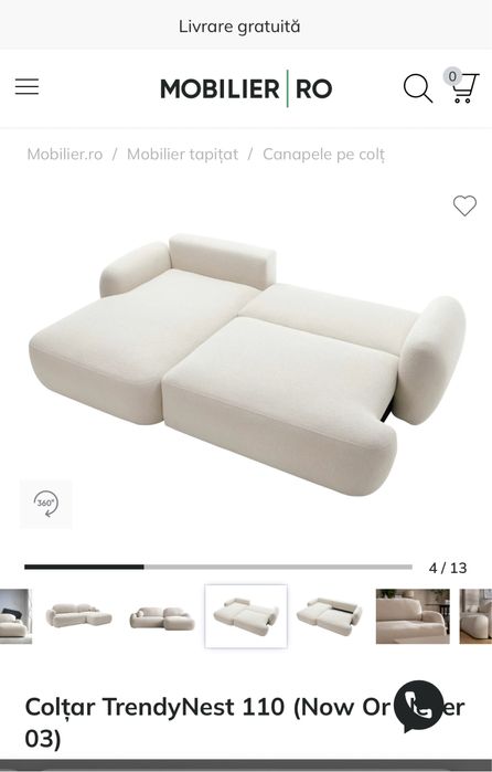 Vand canapea extensibila tip coltar