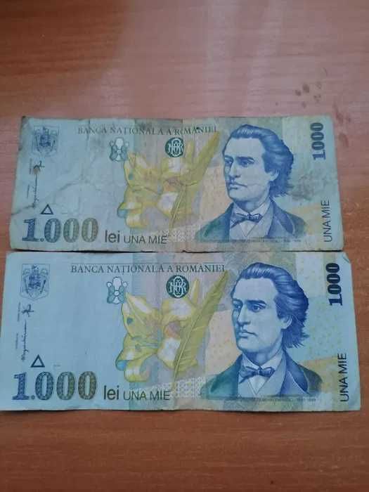 vand 2 bancnote de 1000 lei din anul1998