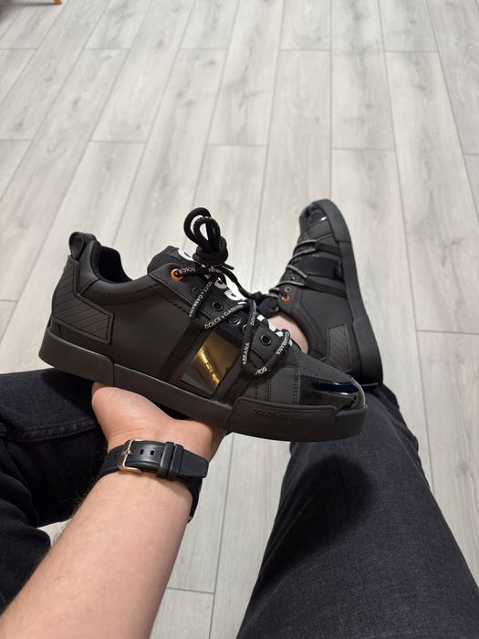 Adidasi BarbatI D0LCE GABBANA Lacquer Negru Full!