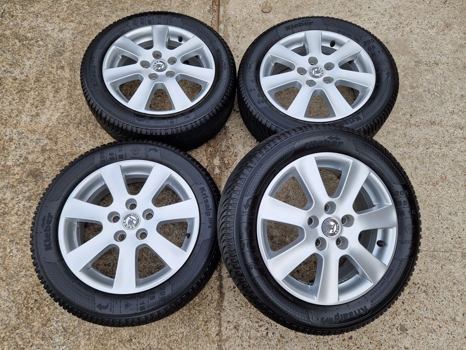 Jante 5x112 Skoda Octavia anvelope iarna 205 55 16