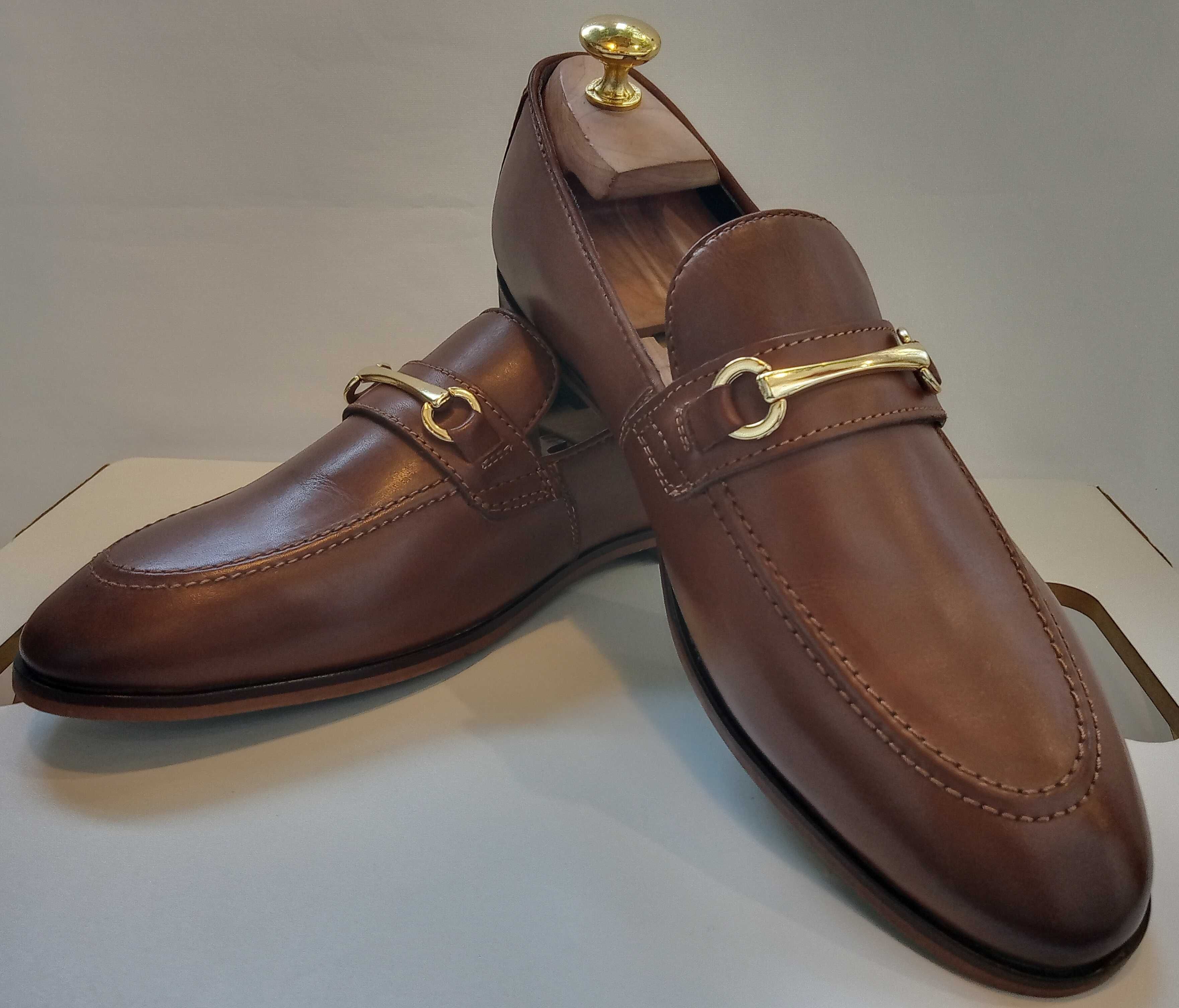 Pantofi loafers bit 43 premium WALK London piele naturala NOI