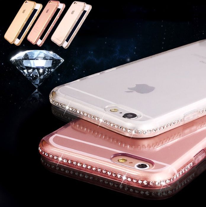 Husa din silicon cu pietricele pentru IPhone 5 / 5s / SE / 6 / 6s