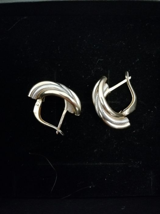 Cercei aur alb si galben 14k 4g