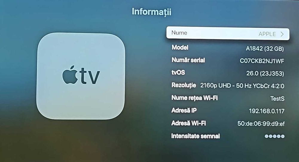 Media Streamer Apple TV (4th Generation) 32GB 4K (2160p) - A1842