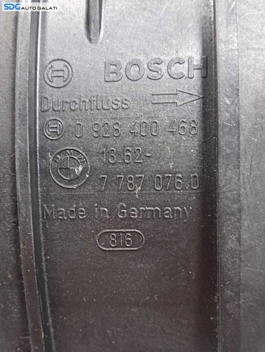 Debitmetru Aer BMW Seria 5 E39 530 3.0 D 135KW 142KW 1998 - 2003 Cod 0928400468 7787076 [M4921 ( coduri compatibile 13627787076 13712247002 13622247074 0928400527 2247002 224074 2247002 2247074 0928400314 0928400527)]