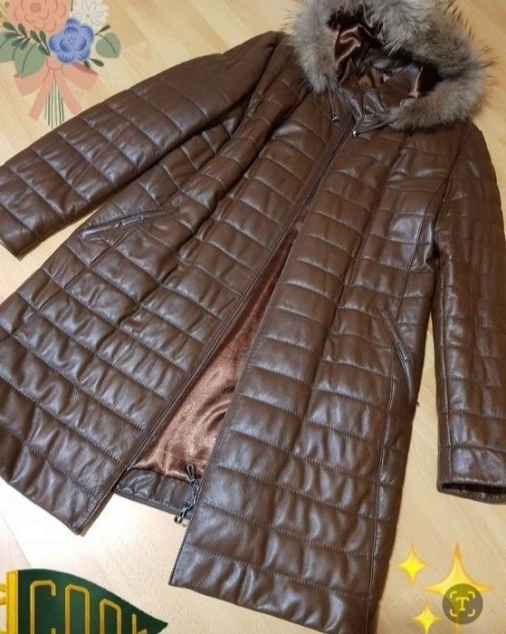 Haina matlasata piele naturala,sezonul rece,gluga detasabila blanita n