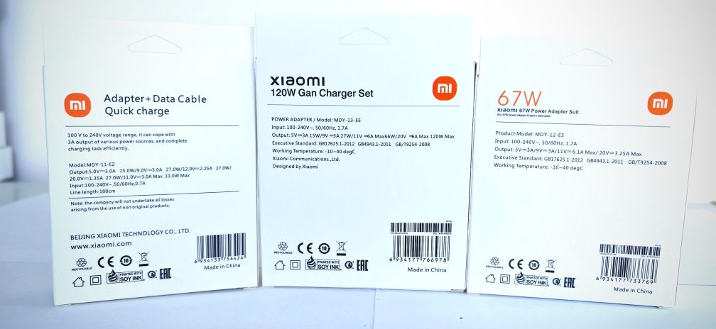 Încărcător xiaomi 120w, 67w,33w fast charge Cablu de 3,5,6 amperi kit