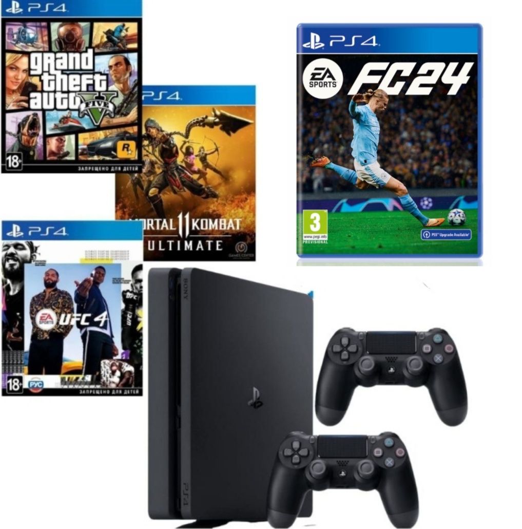 Sony PlayStation 4 Slim 1TB 2 гейпад