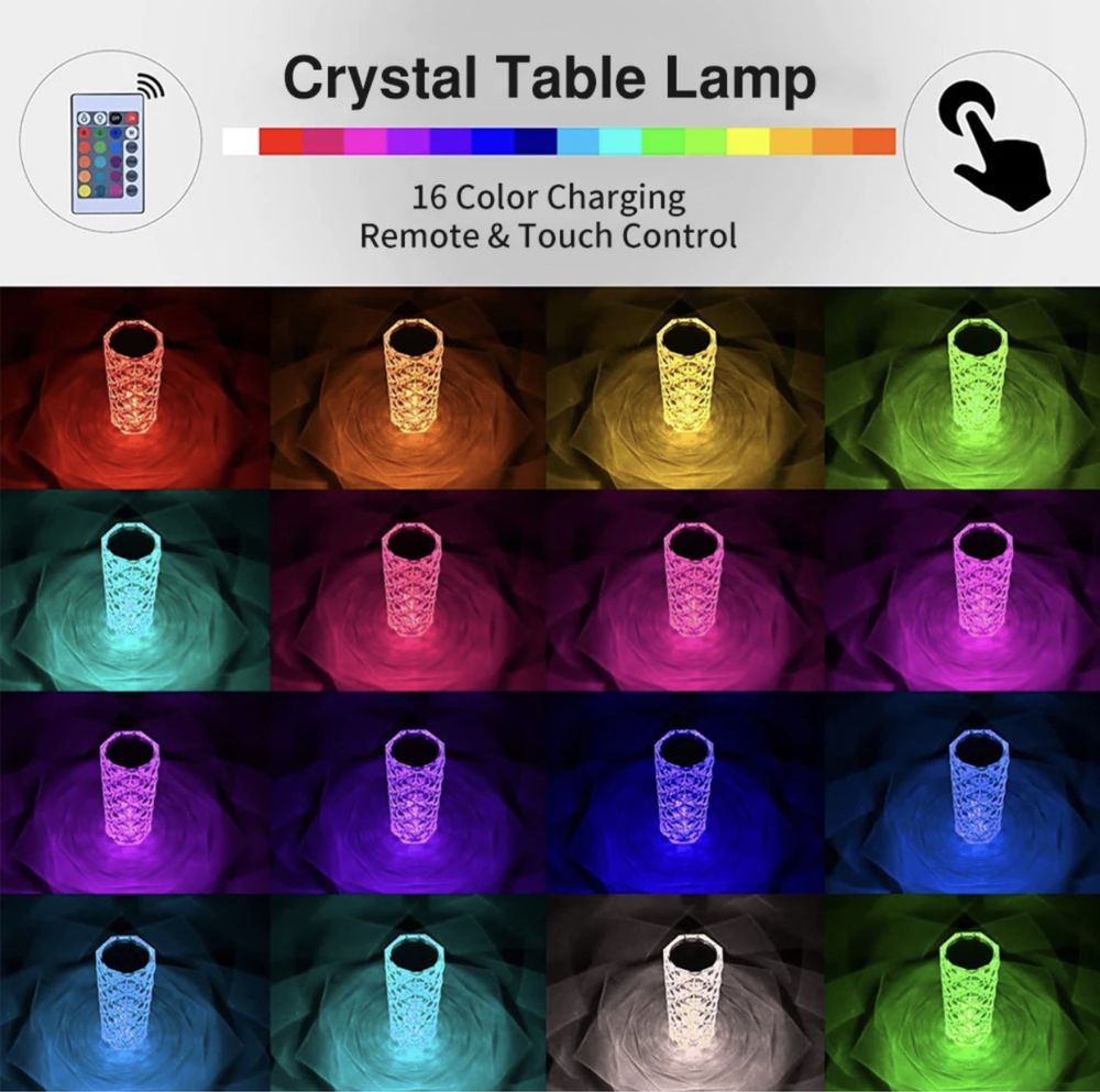 Lampa ambientala LED Cystal , 16culori, baterie +cablu