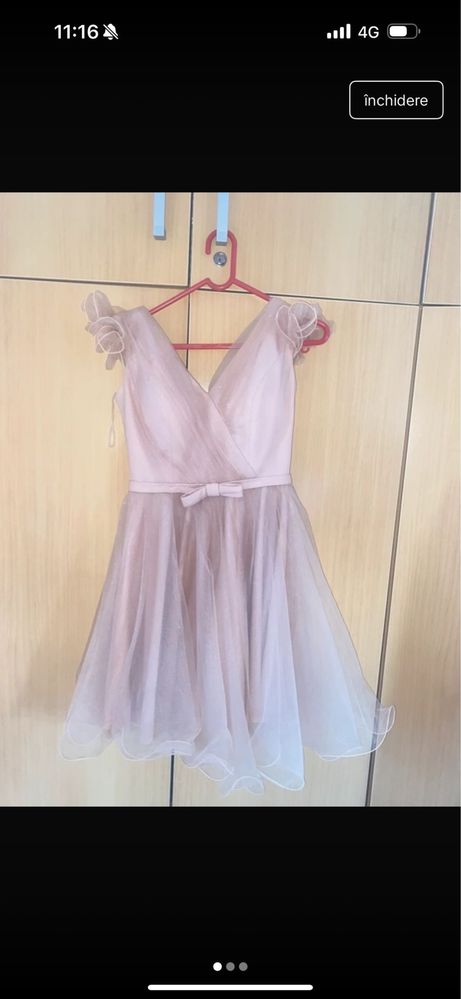 Rochie  roz diafan, superba, eleganta marime xS - S