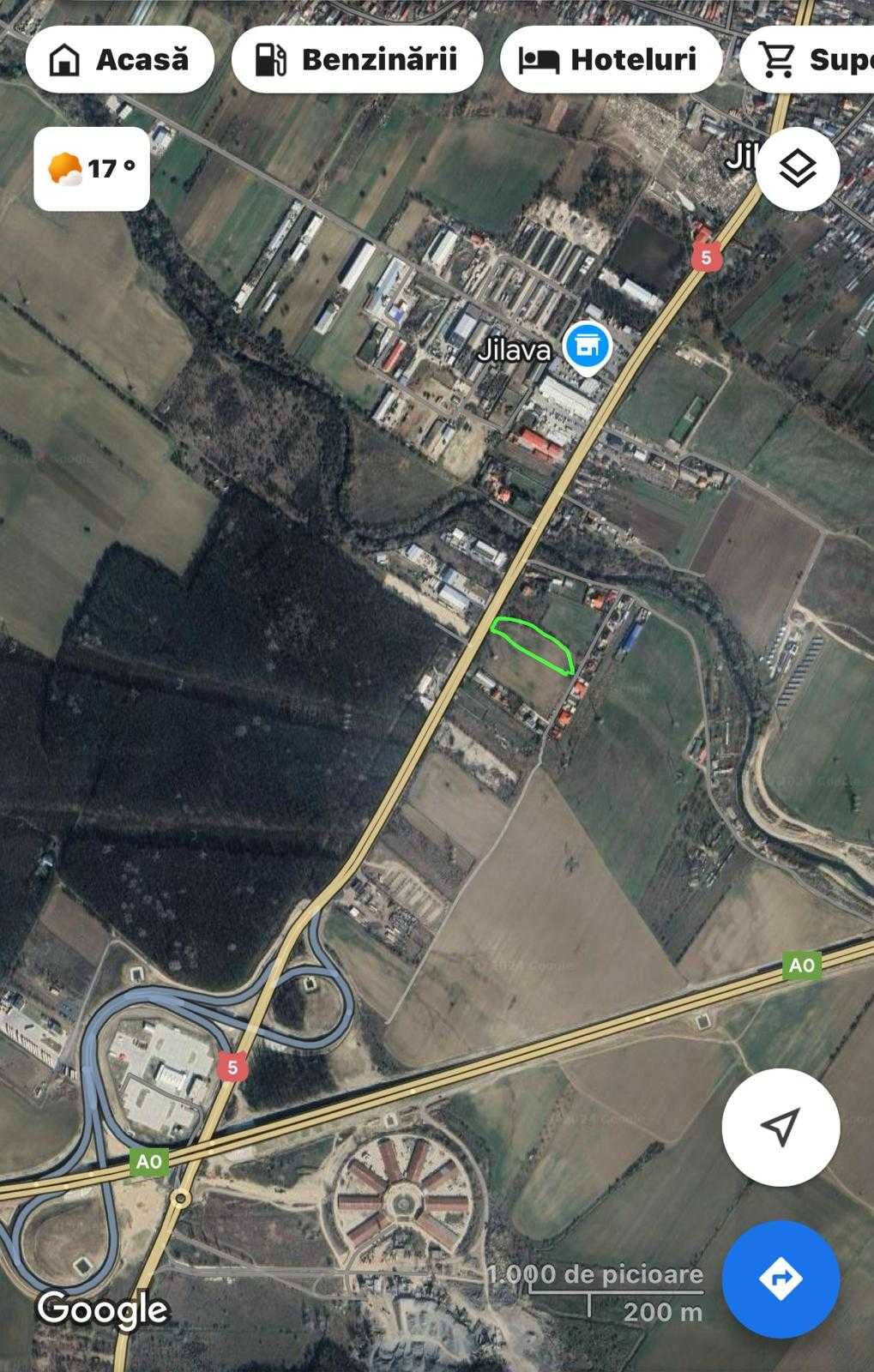 Teren intravilan, 2500mp, Jilava DN5, 14m deschidere