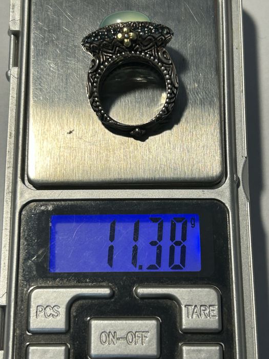 inel argint 925 + aur 18 kt Barbara Bixby colectie vintage blue topaz