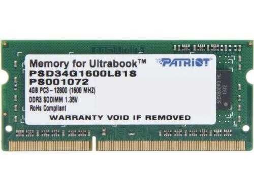 Memorie laptop Patriot 4GB DDR3 1600MHz CL11