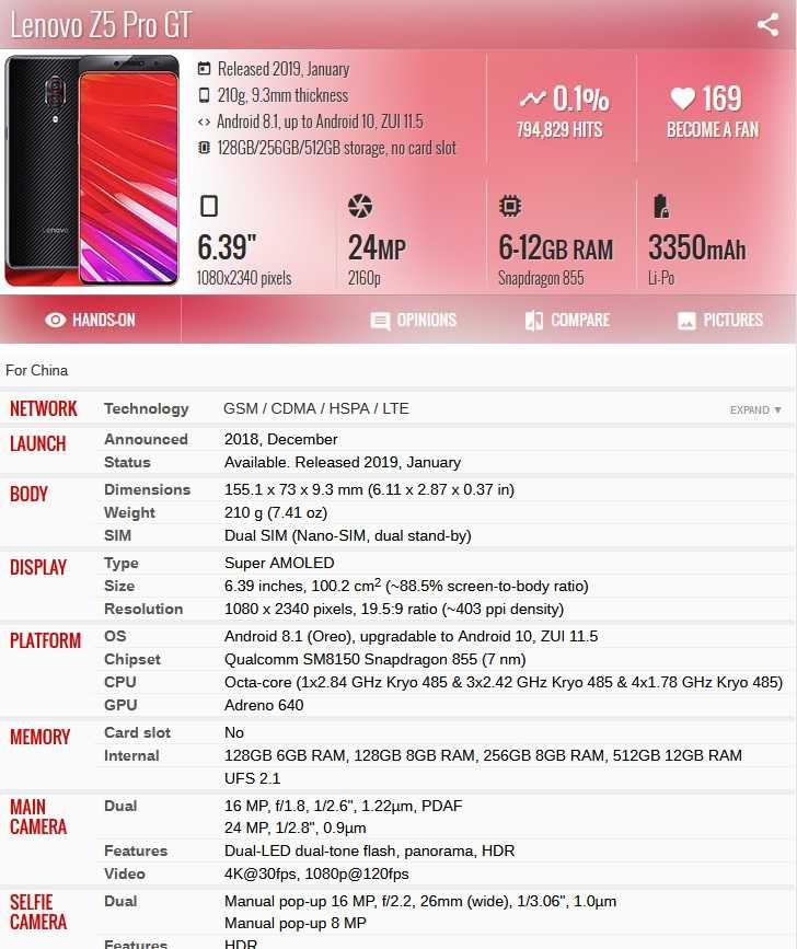 Lenovo Z5 Pro GT 8/256GB SD855 Gaming cu accesorii