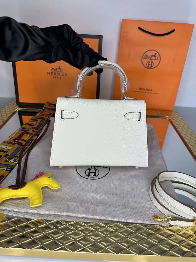 Geanta de lux HERMES Kelly mini 19 20 cm piele naturala 100% cadou 10