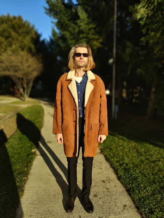 Cojoc barbat blana naturala miel XXL 2XL 3XL 54-56 NOU Maro Shearling