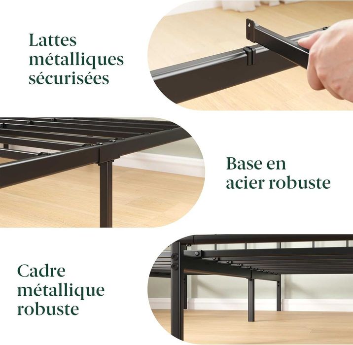 Cadru de pat metalic Zinus Elias ,140 x 190 x30 cm , negru