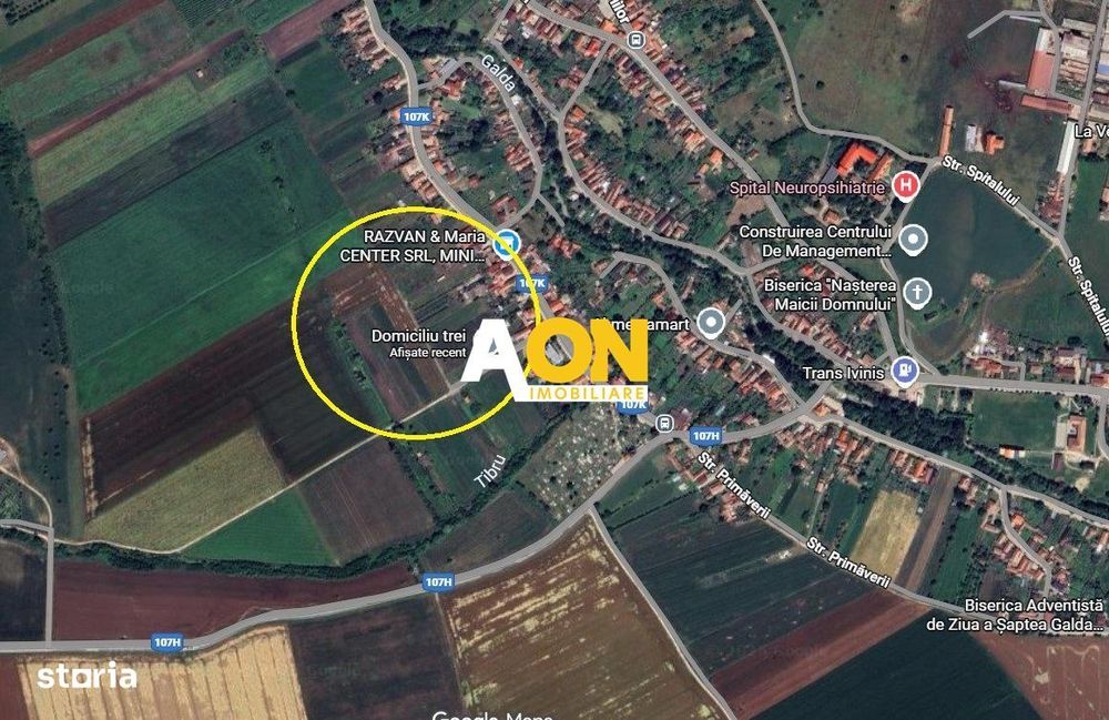 Teren intravilan Galda de Jos, 2100 mp