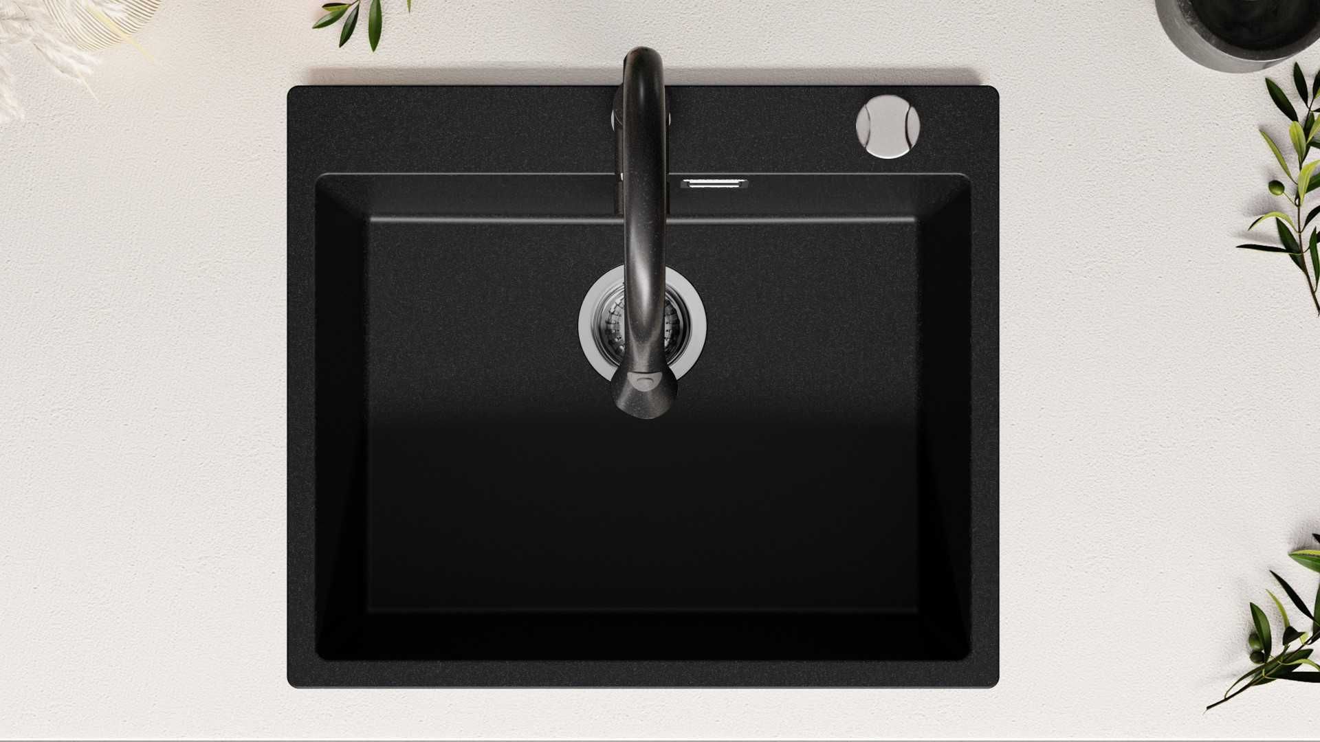 Кухненска Мивка от гранит  Осло XL 500 x 590 mm - Графит