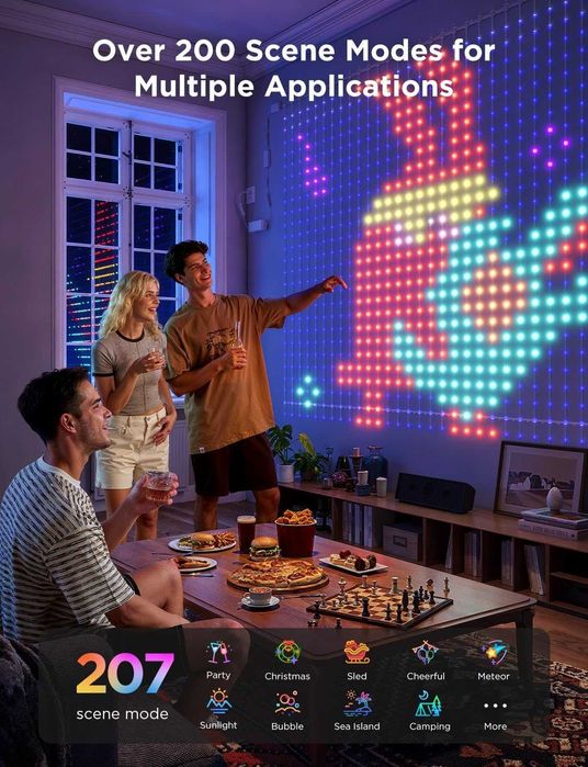 Нови Govee Curtain Lights 2 - Смарт LED Завеса (3х2м, 1040 диода)