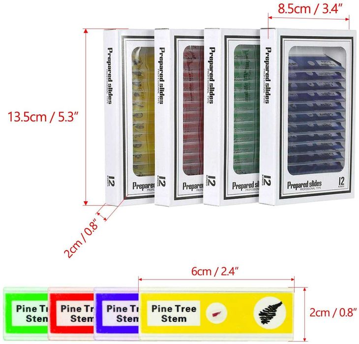 Lamele microscop cu insecte gata preparate. 12 buc mixte, Noi ambalate