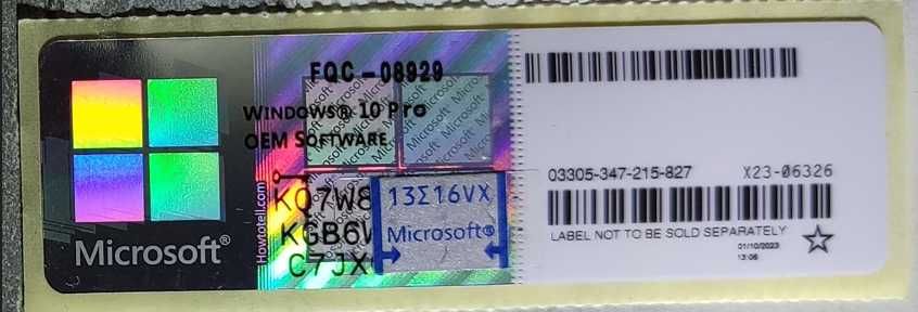 Windows 10 и 11 pro Наклейка ключ стикер Бессрочная лицензия ОЕМ оптом
