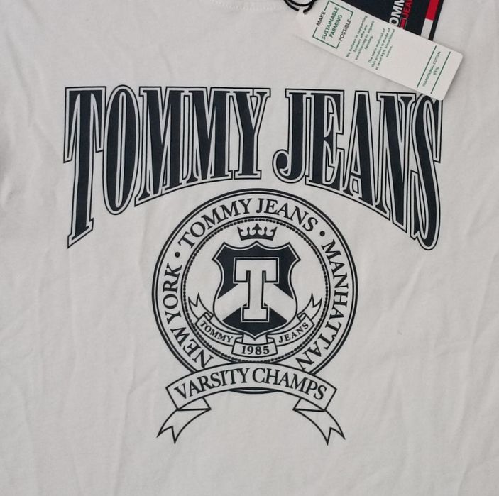 Tommy Jeans Relaxed Varsity Logo Tee оригинална тениска XS памук